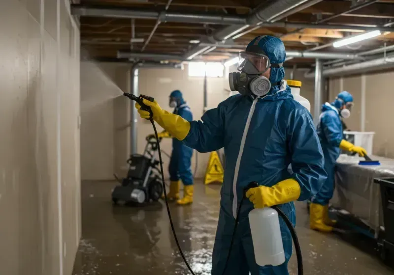 Basement Sanitization and Antimicrobial Treatment process in Hartselle, AL